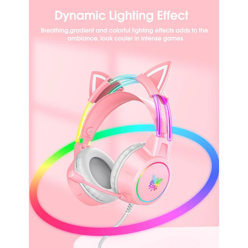 Onikuma X15 Pro Gaming Headset with Noise Cancellation Microphone (Pink Antler, Black Cat, Pink Cat)
