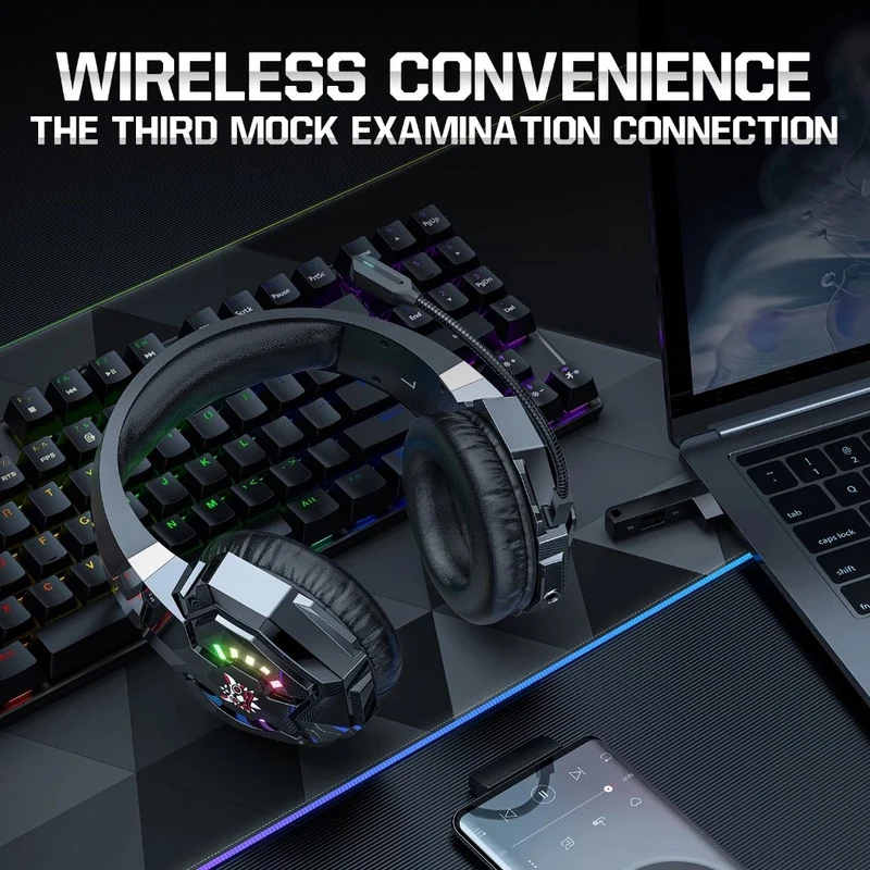 Onikuma B15 RGB Tri-Mode Gaming Headset with Microphone (Black)