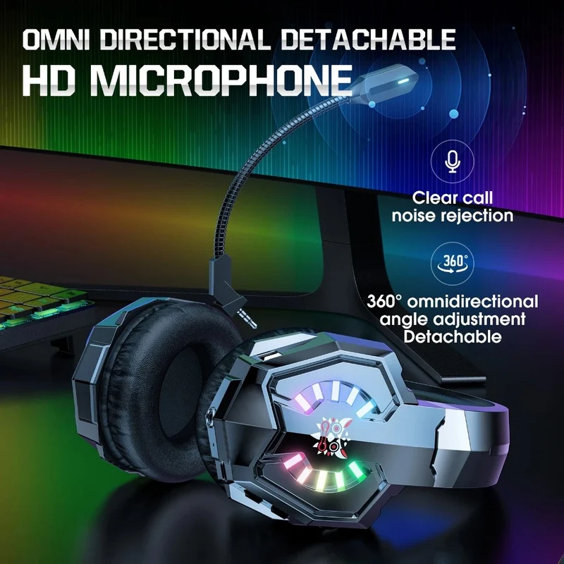 Onikuma B15 RGB Tri-Mode Gaming Headset with Microphone (Black)