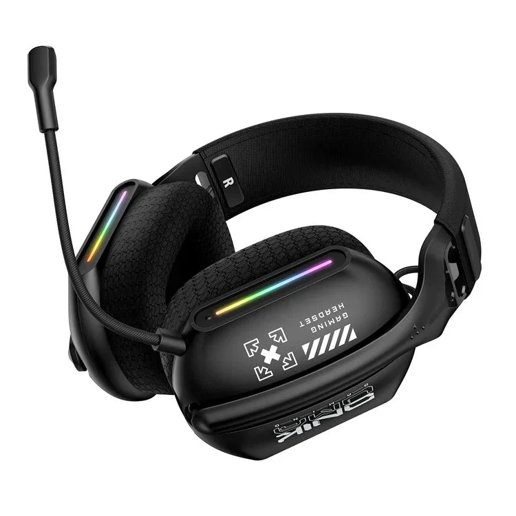Onikuma GT808 RGB Tri-Mode Gaming Headset with Microphone (Black, White, Rose Red)