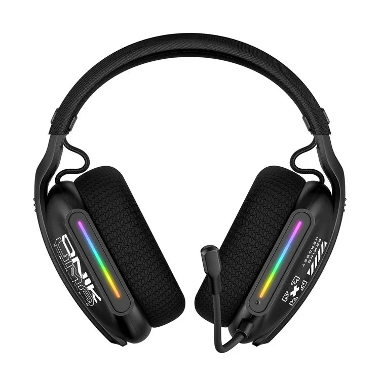 Onikuma GT808 RGB Tri-Mode Gaming Headset with Microphone (Black, White, Rose Red)