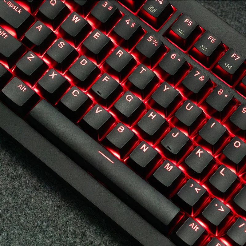 Keychron Lemokey X4 QMK Red Backlight 75% Wired Mechanical Gaming Keyboard - Black-Shine Through Keycap (Brown Switch) (X4-A3)