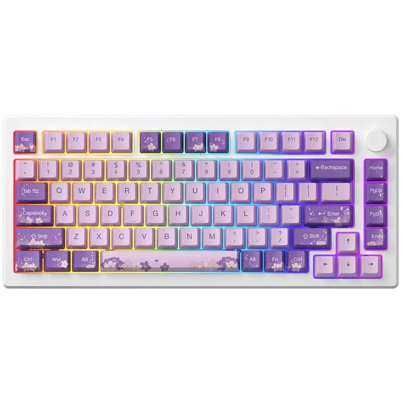 Akko MOD 007 HE PC Wired RGB Hot-Swappable Mechanical Keyboard (Purple Melody) (Akko Cream Yellow Magnetic Switch)
