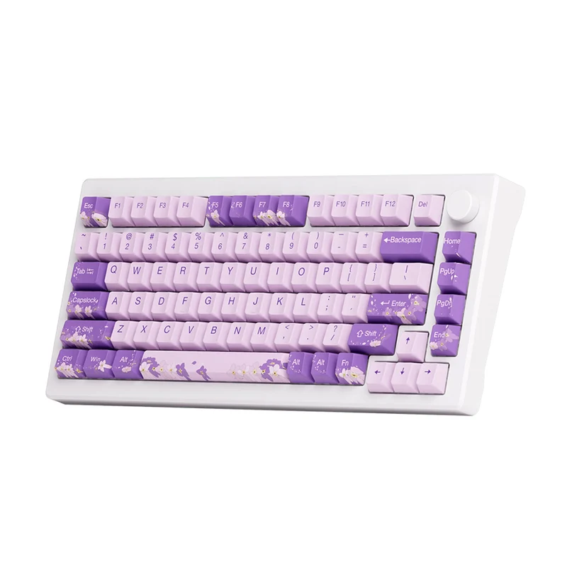 Akko MOD 007 HE PC Wired RGB Hot-Swappable Mechanical Keyboard (Purple Melody) (Akko Cream Yellow Magnetic Switch)