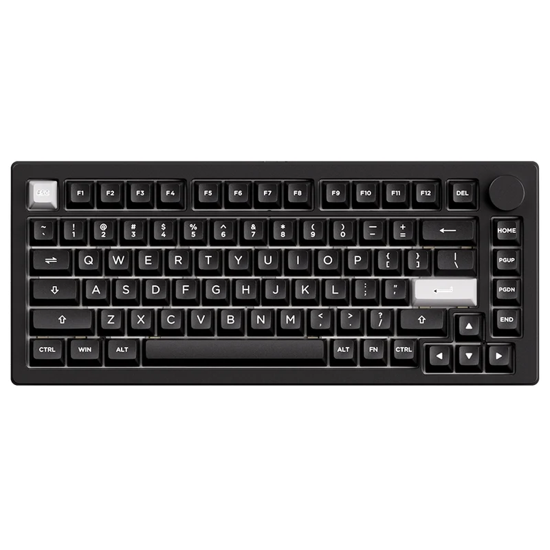 MonsGeek M1 V5 VIA White on Black Aluminum Case Multi-Mode RGB Hot-Swappable Mechanical Keyboard (Akko V3 Piano Pro Switch)