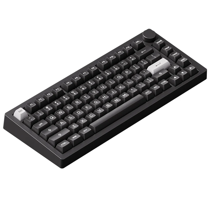 MonsGeek M1 V5 VIA White on Black Aluminum Case Multi-Mode RGB Hot-Swappable Mechanical Keyboard (Akko V3 Piano Pro Switch)