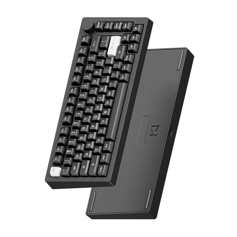 MonsGeek M1 V5 VIA White on Black Aluminum Case Multi-Mode RGB Hot-Swappable Mechanical Keyboard (Akko V3 Piano Pro Switch)
