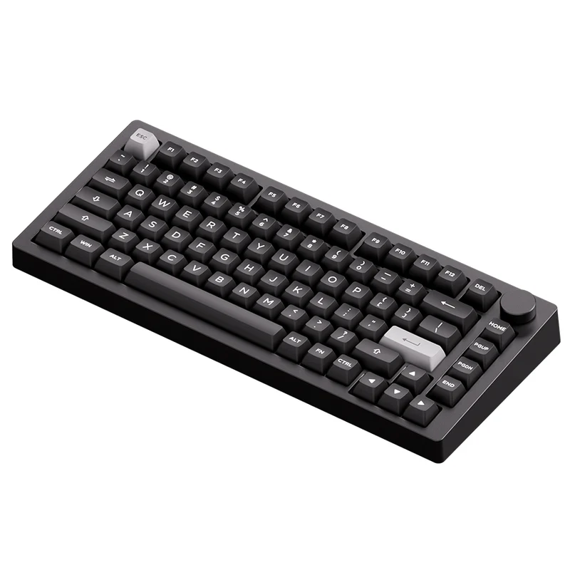 MonsGeek M1 V5 VIA White on Black Aluminum Case Multi-Mode RGB Hot-Swappable Mechanical Keyboard (Akko V3 Piano Pro Switch)