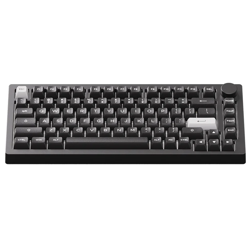 MonsGeek M1 V5 VIA White on Black Aluminum Case Multi-Mode RGB Hot-Swappable Mechanical Keyboard (Akko V3 Piano Pro Switch)