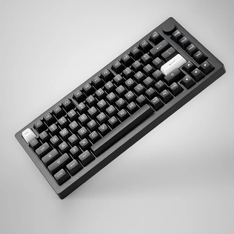 MonsGeek M1 V5 VIA White on Black Aluminum Case Multi-Mode RGB Hot-Swappable Mechanical Keyboard (Akko V3 Piano Pro Switch)
