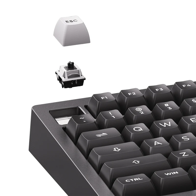 MonsGeek M1 V5 VIA White on Black Aluminum Case Multi-Mode RGB Hot-Swappable Mechanical Keyboard (Akko V3 Piano Pro Switch)