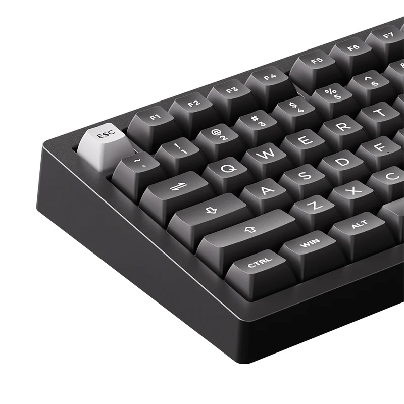 MonsGeek M1 V5 VIA White on Black Aluminum Case Multi-Mode RGB Hot-Swappable Mechanical Keyboard (Akko V3 Piano Pro Switch)