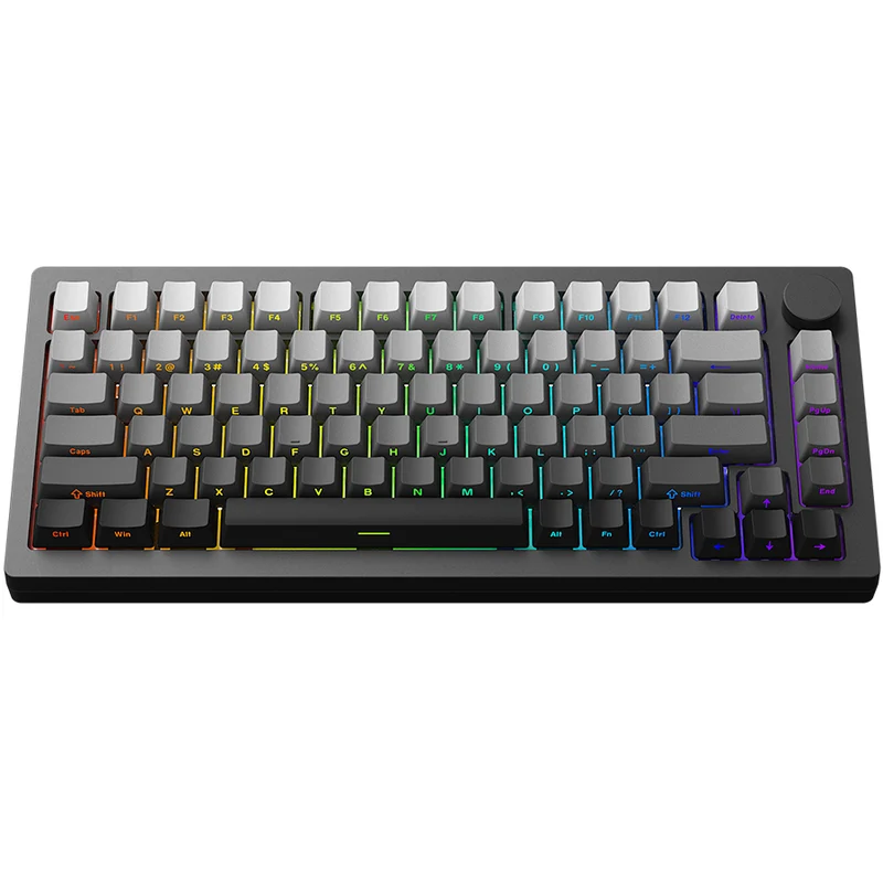 MonsGeek M1W V3 VIA Aluminum Case Multi-Mode RGB Hot-Swappable Mechanical Keyboard (Dark Night) (Akko Rosewood Switch)