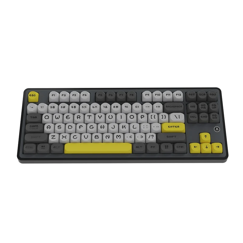 Ajazz AK870 RGB Tri-Mode 87-Keys TKL Gasket-mounted Hot Swappable Mechanical Keyboard (Black/Grey/Yellow) (Maillard Switch)