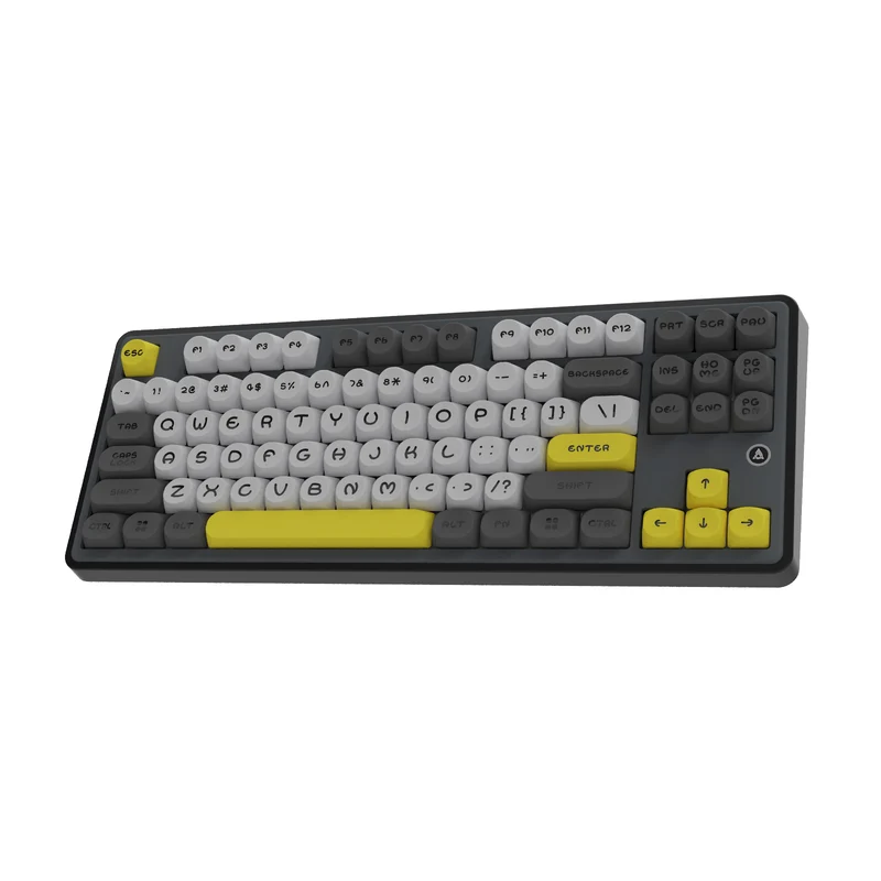 Ajazz AK870 RGB Tri-Mode 87-Keys TKL Gasket-mounted Hot Swappable Mechanical Keyboard (Black/Grey/Yellow) (Maillard Switch)