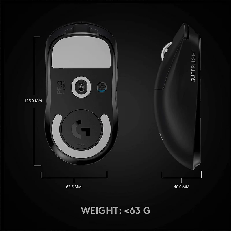 Logitech Pro X Superlight Wireless Gaming Mouse (Black)