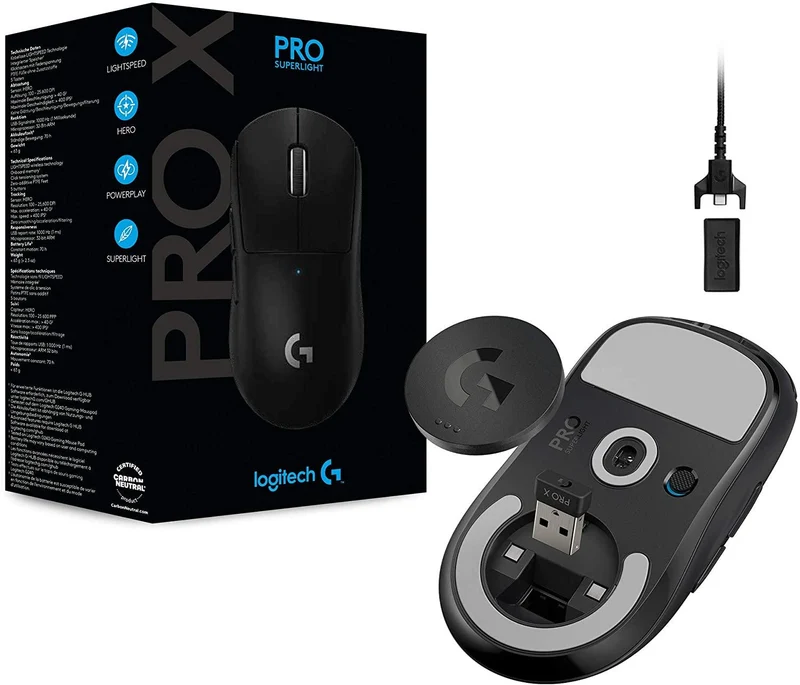 Logitech Pro X Superlight Wireless Gaming Mouse (Black)