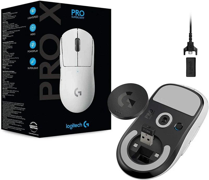 Logitech Pro X Superlight Wireless Gaming Mouse (White)