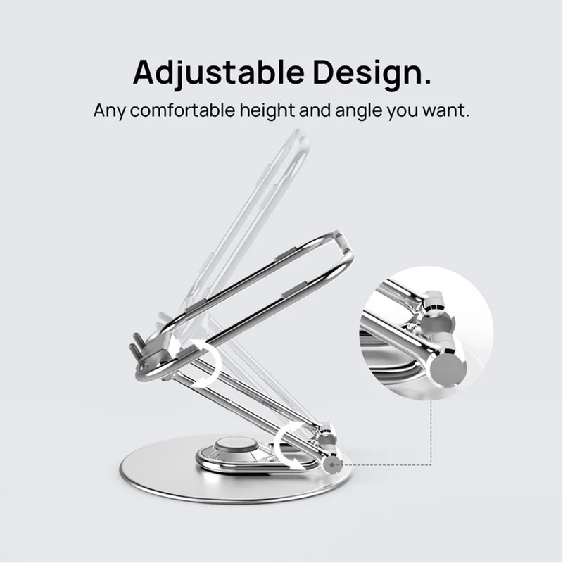 SODI 311 Adjustable Laptop Stand with 360 Rotating Base (Silver)