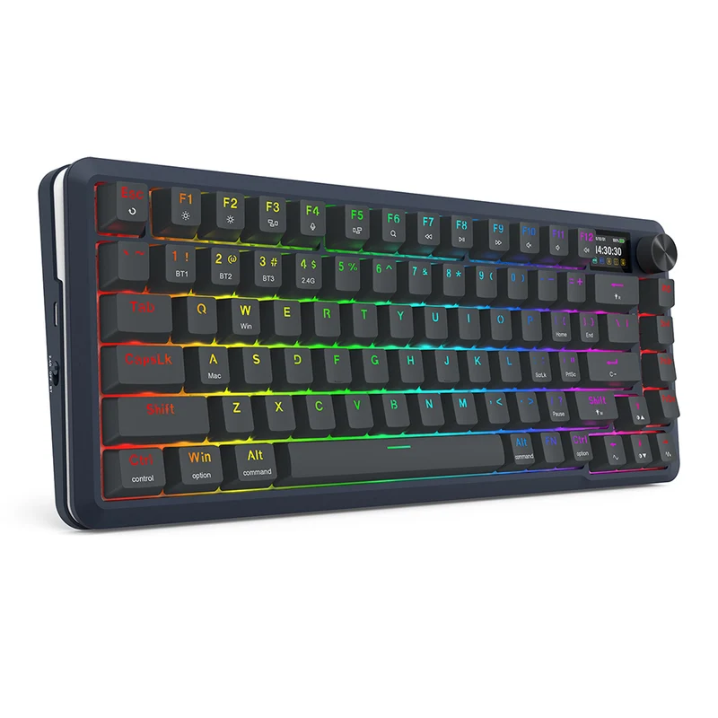 Redragon Flekact Pro Tri-Mode Gasket Mounted Mechanical Keyboard with Customizable Smart LCD Screen (K708-RGB-Pro)