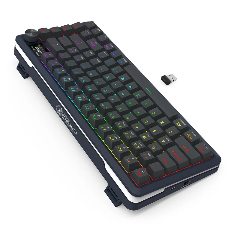 Redragon Flekact Pro Tri-Mode Gasket Mounted Mechanical Keyboard with Customizable Smart LCD Screen (K708-RGB-Pro)