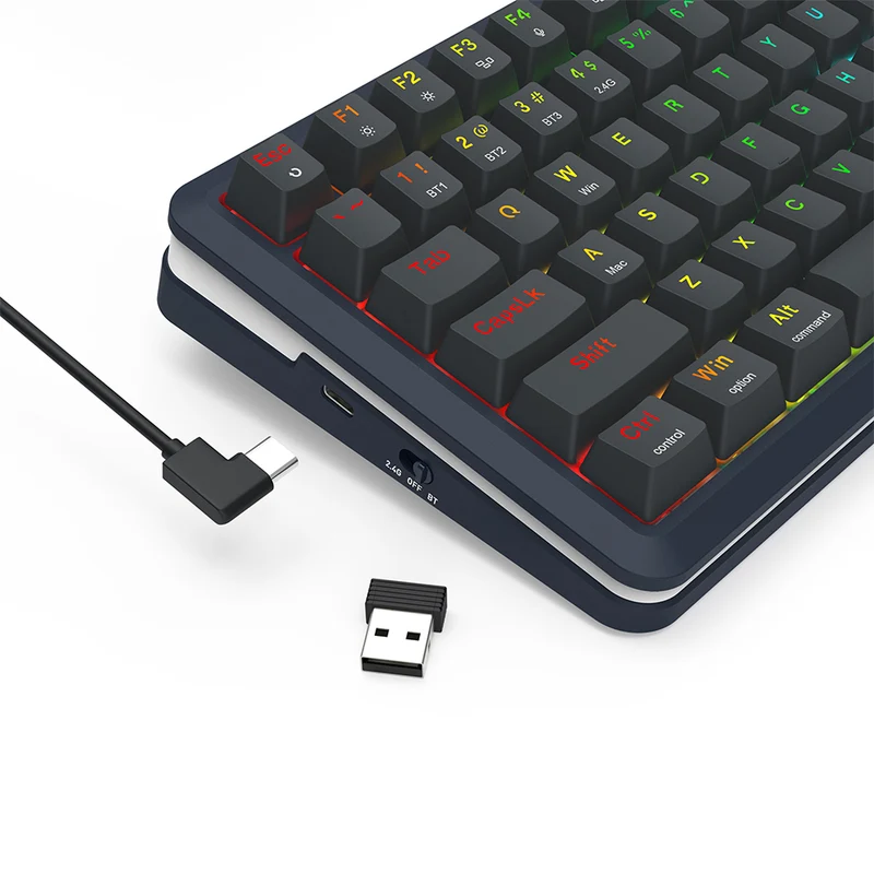 Redragon Flekact Pro Tri-Mode Gasket Mounted Mechanical Keyboard with Customizable Smart LCD Screen (K708-RGB-Pro)