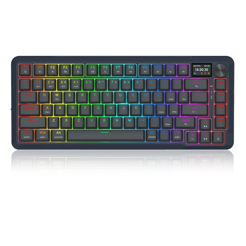 Redragon Flekact Pro Tri-Mode Gasket Mounted Mechanical Keyboard with Customizable Smart LCD Screen (K708-RGB-Pro)