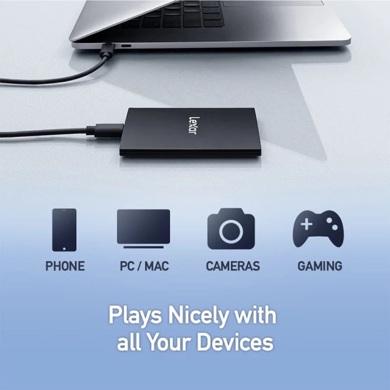 Lexar SL500 USB 3.2 Gen 2x2 Portable SSD - Up To 2000MB/s Read & 1800MB/s Write (1TB, 2TB) (LSL500X001T-RNBNG, LSL500X002T-RNBNG)