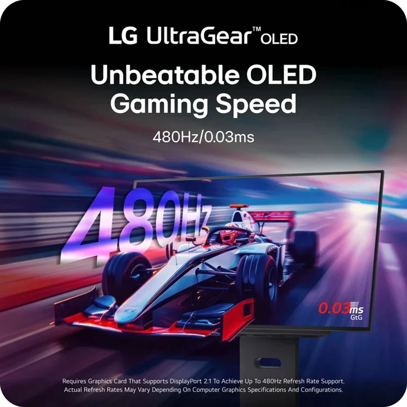 LG UltraGear OLED 27GX790A-B 27" QHD (2560x1440) 480Hz 0.03ms G-Sync Compatible DisplayPort 2.1 Gaming Monitor