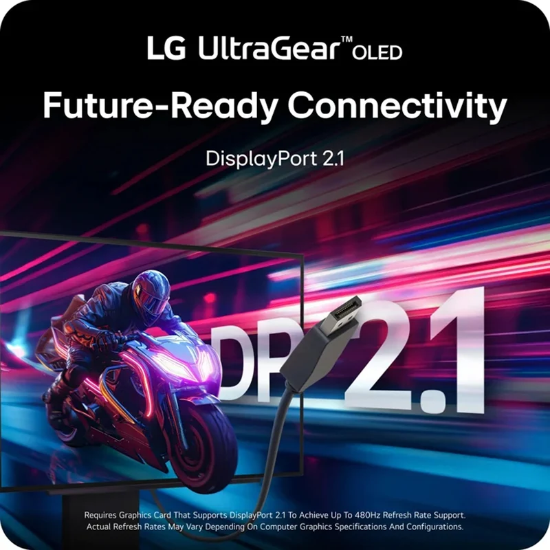 LG UltraGear OLED 27GX790A-B 27" QHD (2560x1440) 480Hz 0.03ms G-Sync Compatible DisplayPort 2.1 Gaming Monitor