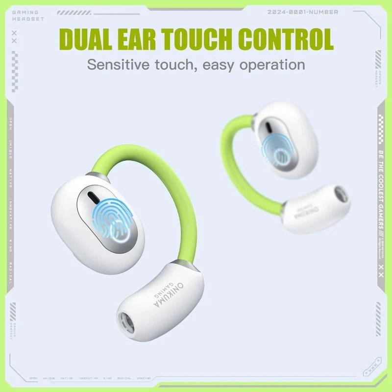 Onikuma T25 Wireless Earphones (White, Black)