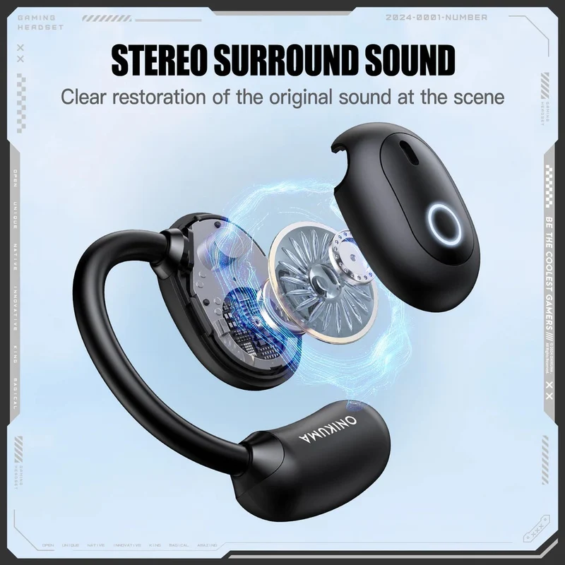 Onikuma T25 Wireless Earphones (White, Black)