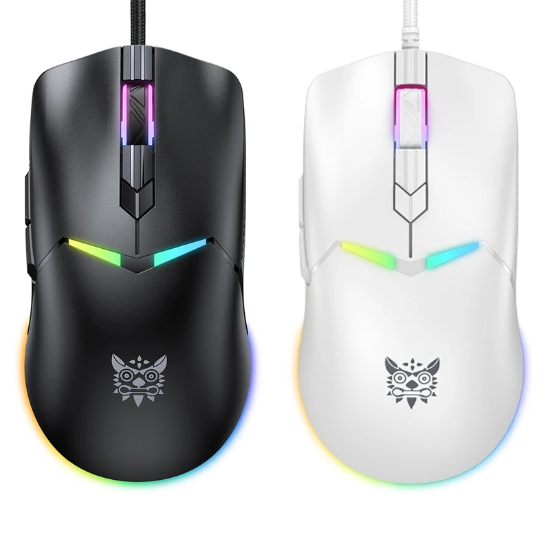 Onikuma CW929 Professional Wired Gaming Mouse (Black, White)