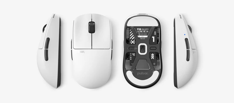 Pulsar X2A SIZE 1 Ultralight Wireless Ambidextrous Gaming Mouse (White) (PX2A13)