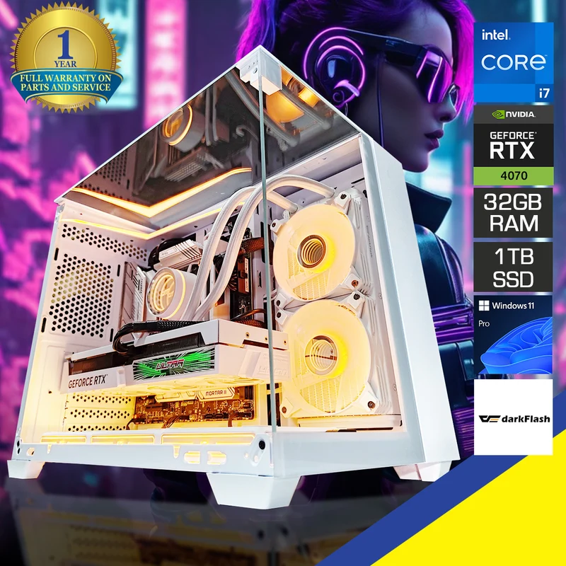 Sophos TH285 White Desktop Gaming PC | Intel i7 14700F | 32 GB RAM | 1 TB SSD | RTX 4070 Super | Windows 11 Pro