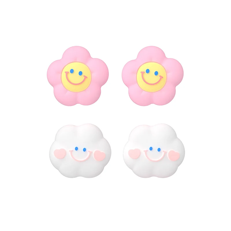 IINE Happy Cloud Smiling Flower Silicone Joy-Stick Caps for Switch Joy-Con (L1015)