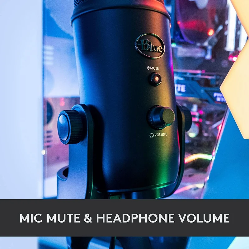 Logitech Blue Yeti Premium Multi-Pattern USB Microphone For Recording/ Streaming/ Podcasting/ Gaming (Blackout)