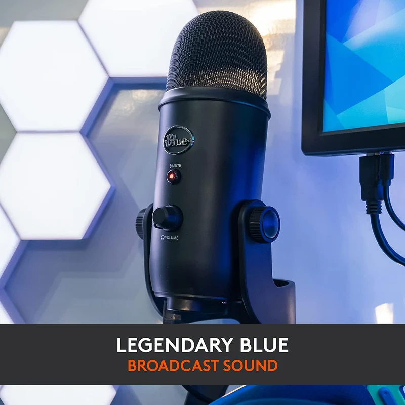 Logitech Blue Yeti Premium Multi-Pattern USB Microphone For Recording/ Streaming/ Podcasting/ Gaming (Blackout)