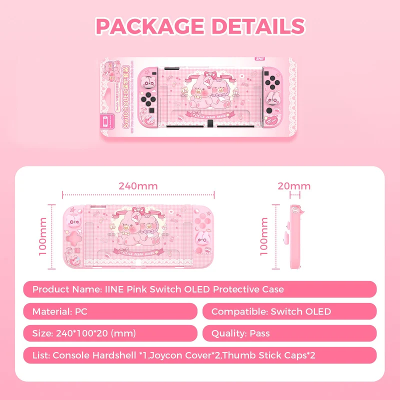 IINE Rabbit Bear Baby Protective Case for Nintendo Switch OLED (L1011)