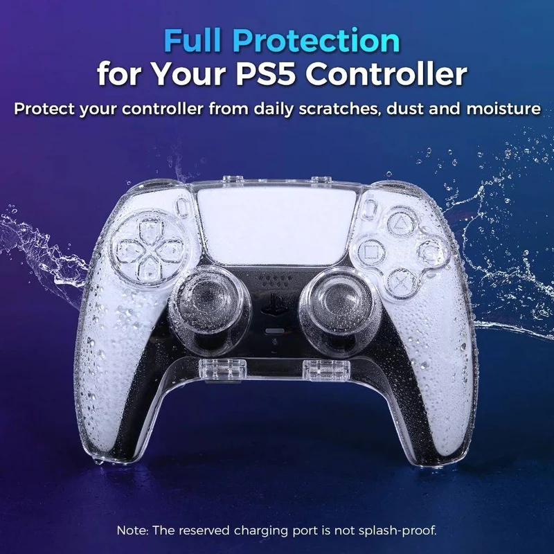IINE Protective Case Magnetic Closure for PS5 Controller (Transparent) (L1008)