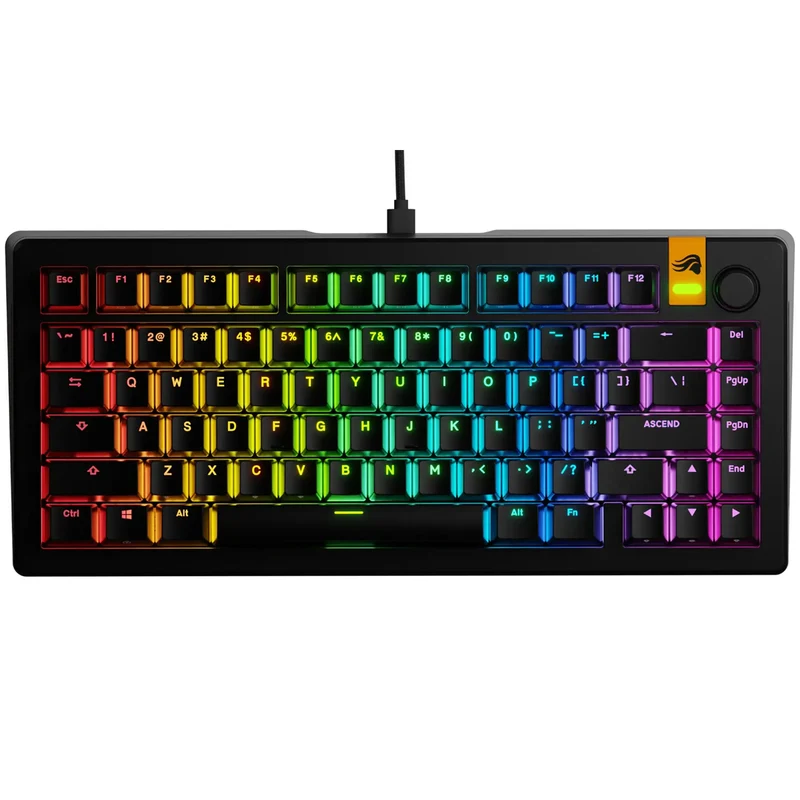 Glorious GMMK 3 HE 75% Prebuilt Hall Effect Wired Mechanical Gaming Keyboard (Black) (GLO-KB-GMMK3-75-PB-HE-W-BLK-US)