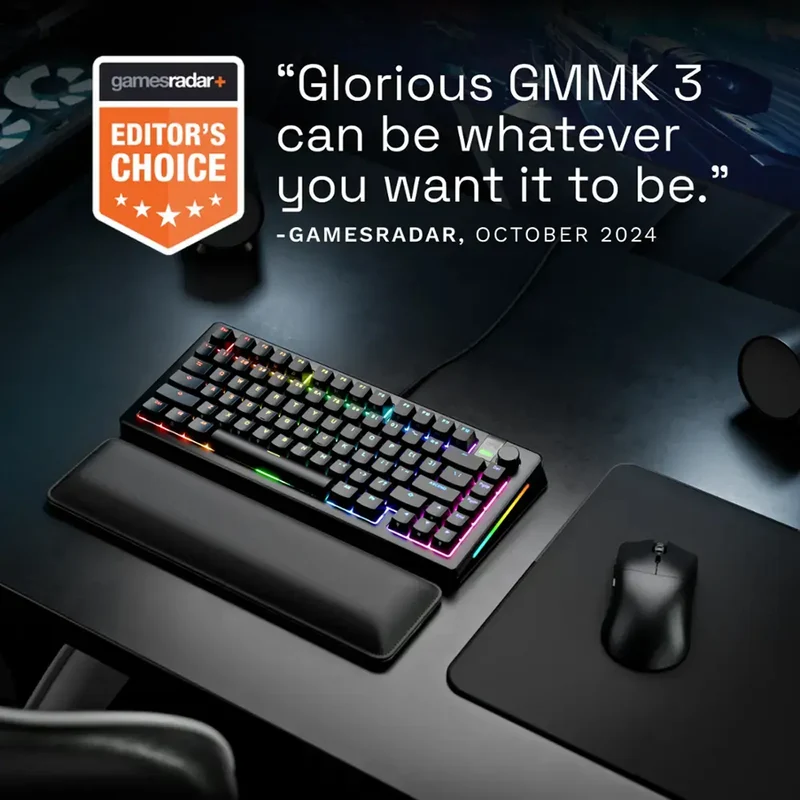 Glorious GMMK 3 75% Prebuilt Wired Mechanical Gaming Keyboard (Black) (GLO-KB-GMMK3-75-PB-FOX-W-BLK-US)