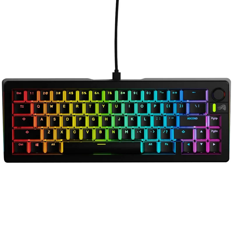 Glorious GMMK 3 65% Prebuilt Wired Mechanical Gaming Keyboard (Black) (GLO-KB-GMMK3-65-PB-FOX-W-BLK-US)
