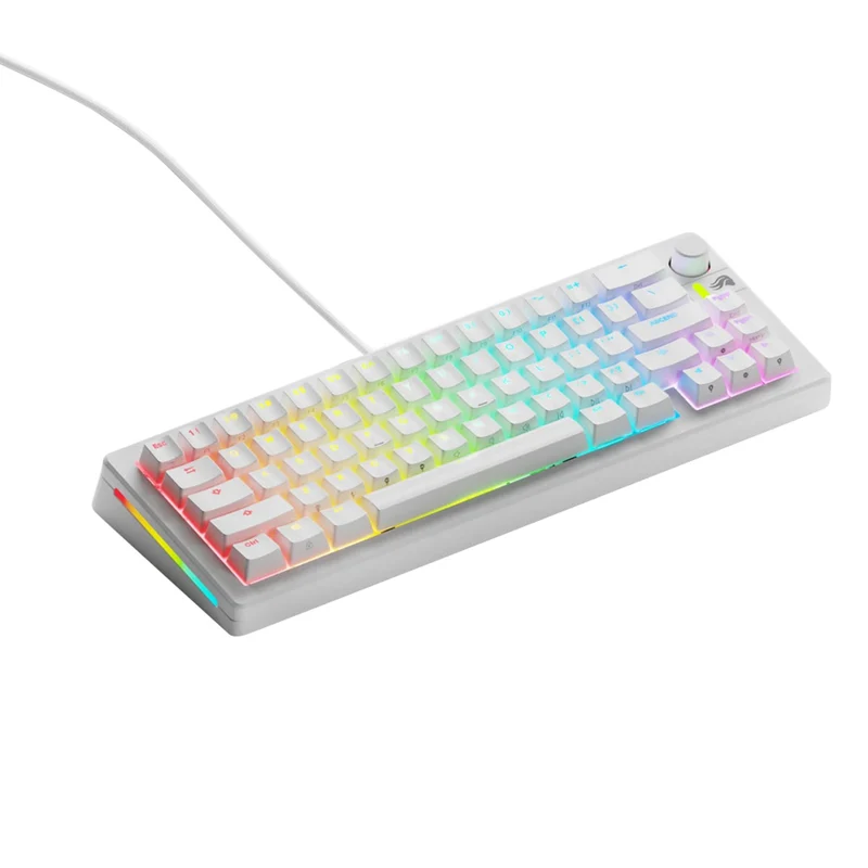 Glorious GMMK 3 65% Prebuilt Wired Mechanical Gaming Keyboard (White) (GLO-KB-GMMK3-65-PB-FOX-W-WHT-US)