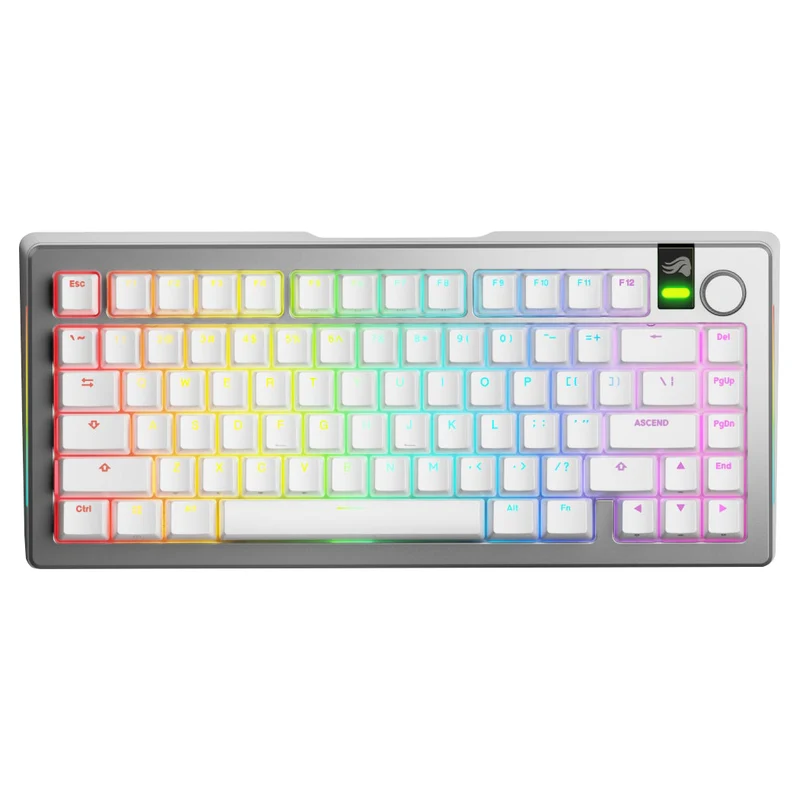 Glorious GMMK 3 Pro 75% Prebuilt Wireless Mechanical Gaming Keyboard (Silver) (GLO-KB-GMMK3-PRO-75-PB-FOX-WL-SIL-US)