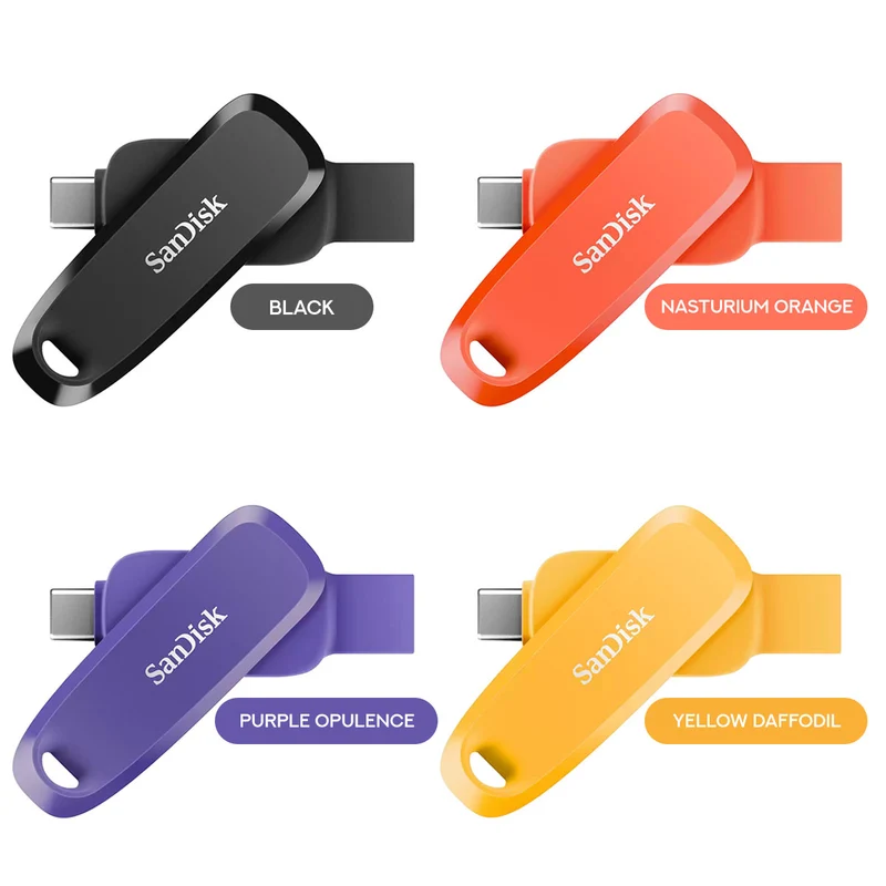 Sandisk Phone Drive for Android - 64GB (Black, Nasturium Orange, Purple Opulence, Yellow Daffodil)