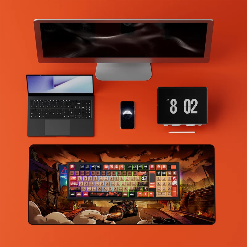 Akko 5098B Wasteland Survival Multi-Mode RGB Hot-Swappable Mechanical Keyboard with 1.47" LCD Screen (Akko V3 Piano Pro Switch)