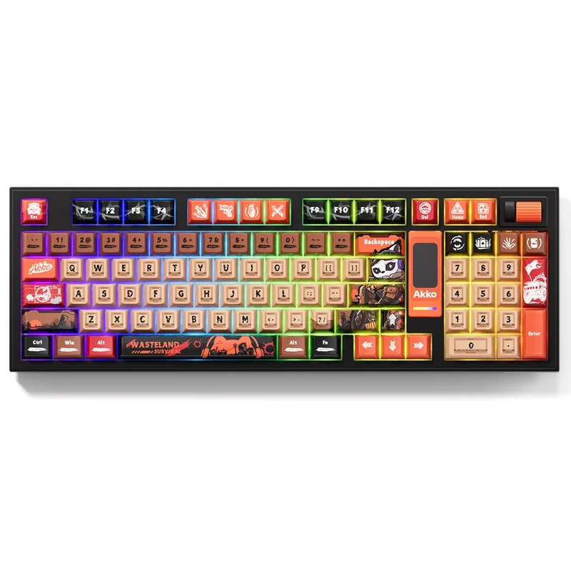 Akko 5098B Wasteland Survival Multi-Mode RGB Hot-Swappable Mechanical Keyboard with 1.47" LCD Screen (Akko V3 Piano Pro Switch)
