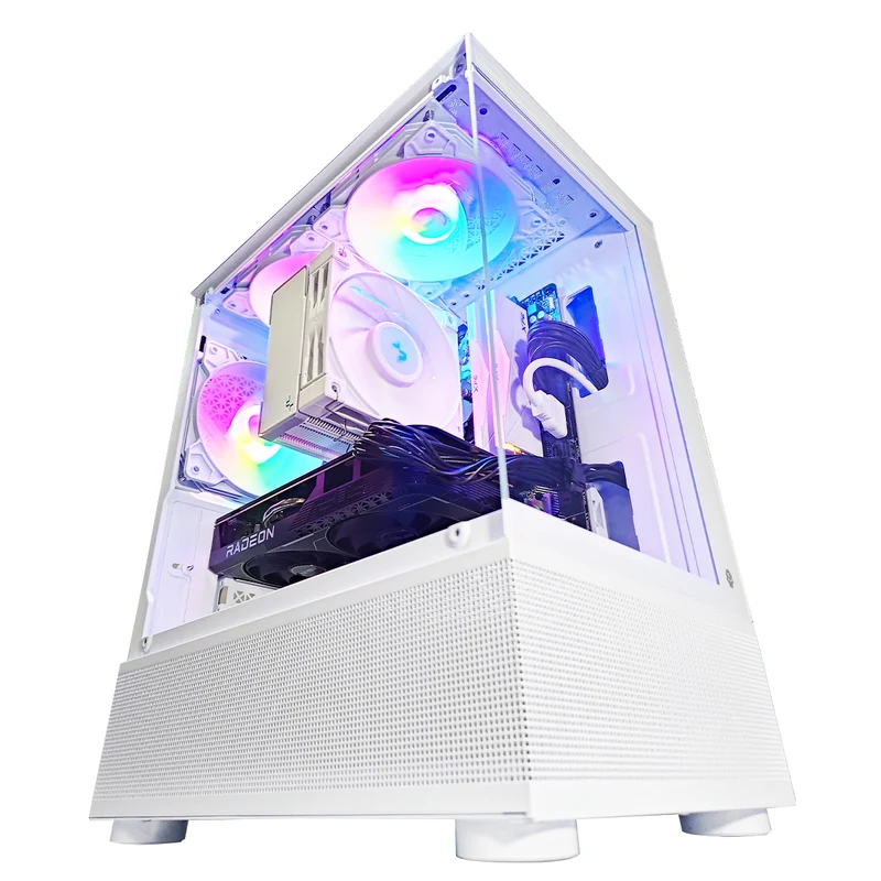 Alpha Reyna White V.2 Desktop Gaming PC | AMD Ryzen 5 5500 | 16GB RAM | 512GB SSD | RX 6600 | Windows 11 Pro