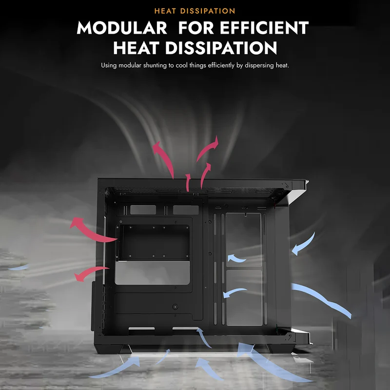 Darkflash L285M Luxury M-ATX PG Gase Curved Glass Panel PC Case (Black, White)